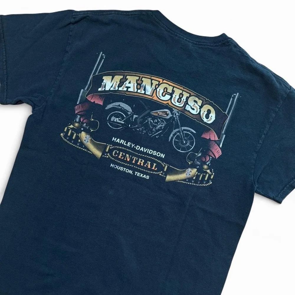 Y2K Faded Harley Davidson Mancuso Central Texas Biker Motorcycle T-shirt N - Picture 6 of 6